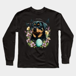 Rottweiler happy easter day Long Sleeve T-Shirt